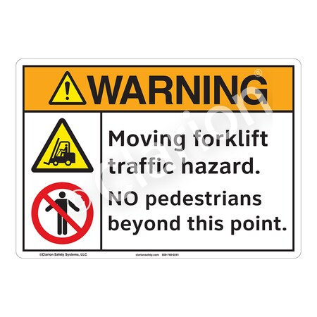 Warning Moving Forklift Sign (F1163-)|Weather Tuff Aluminum 18" X 12" with Corner Mounting Holes|ANSI Signs|Sign for Manufacturing, Warehouse, Power Stations, Chemical Plant, Fuel Storage
